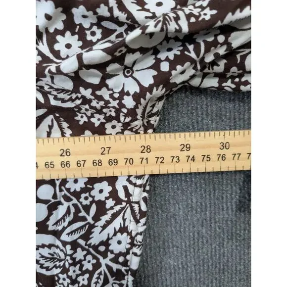 LRL Ralph Lauren Poplin Top Womens 3X Brown Floral Button Up Dress Shirt - Picture 8 of 10